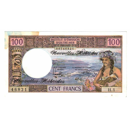 Banknot, 
  
  Nowe Hebrydy, 
  
  100 franków
