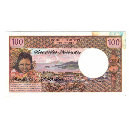 Banknot, 
  
  Nowe Hebrydy, 
  
  100 franków