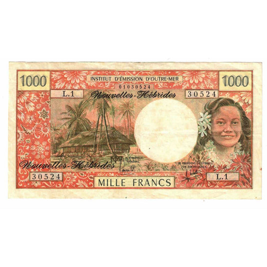 Banknot, 
  
  Nowe Hebrydy, 
  
  1000 franków