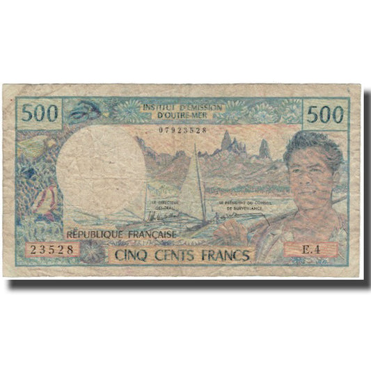 Banknot, 
  
  Tahiti, 
  
  500 franków