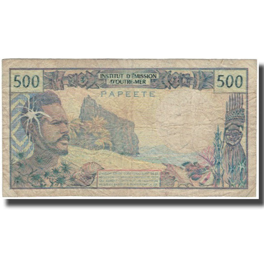 Banknot, 
  
  Tahiti, 
  
  500 franków