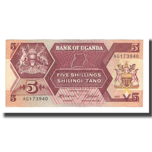 Banknot, 
  
  Uganda, 
  
  5 szylingów
