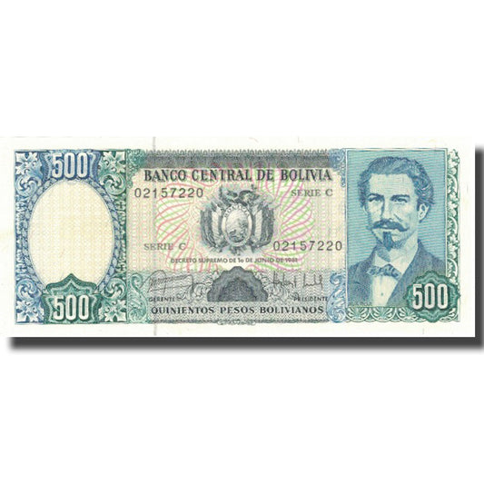 Banknot, 
  
  Boliwia, 
  
  Boliviano 500 peso