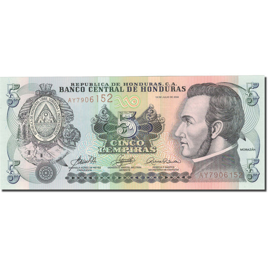 Banknot, 
  
  Honduras, 
  
  5 Lempir