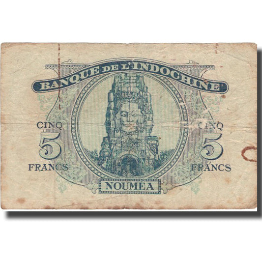 Banknot, 
  
  Nowe Hebrydy, 
  
  5 franków