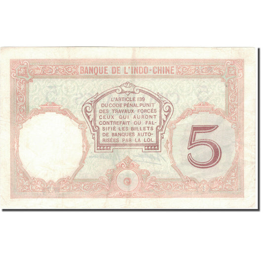 Banknot, 
  
  Nowa Kaledonia, 
  
  5 franków