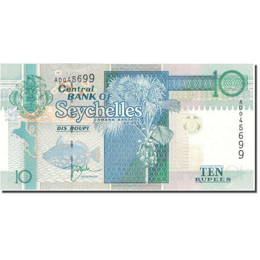 Banknot, 
  
  Seszele, 
  
  10 rupii