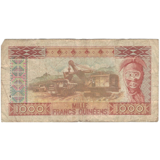 Banknot, 
  
  Gwinea, 
  
  1000 franków