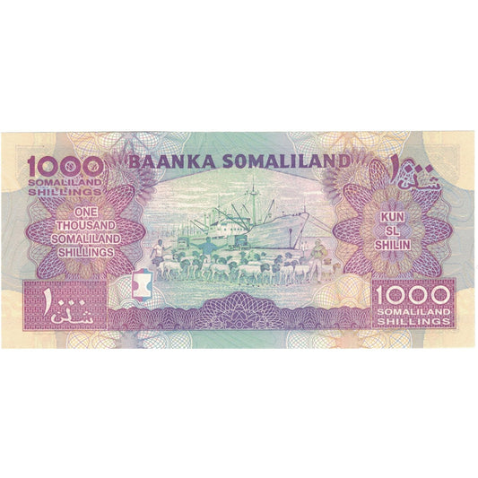 Banknot, 
  
  Somaliland, 
  
  1000 szylingów