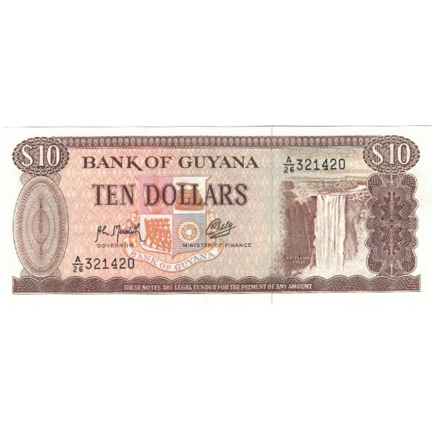 Banknot, 
  
  Gujana, 
  
  10 dolarów