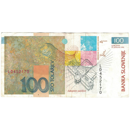 Banknot, 
  
  Słowenia, 
  
  100 Tolarjew